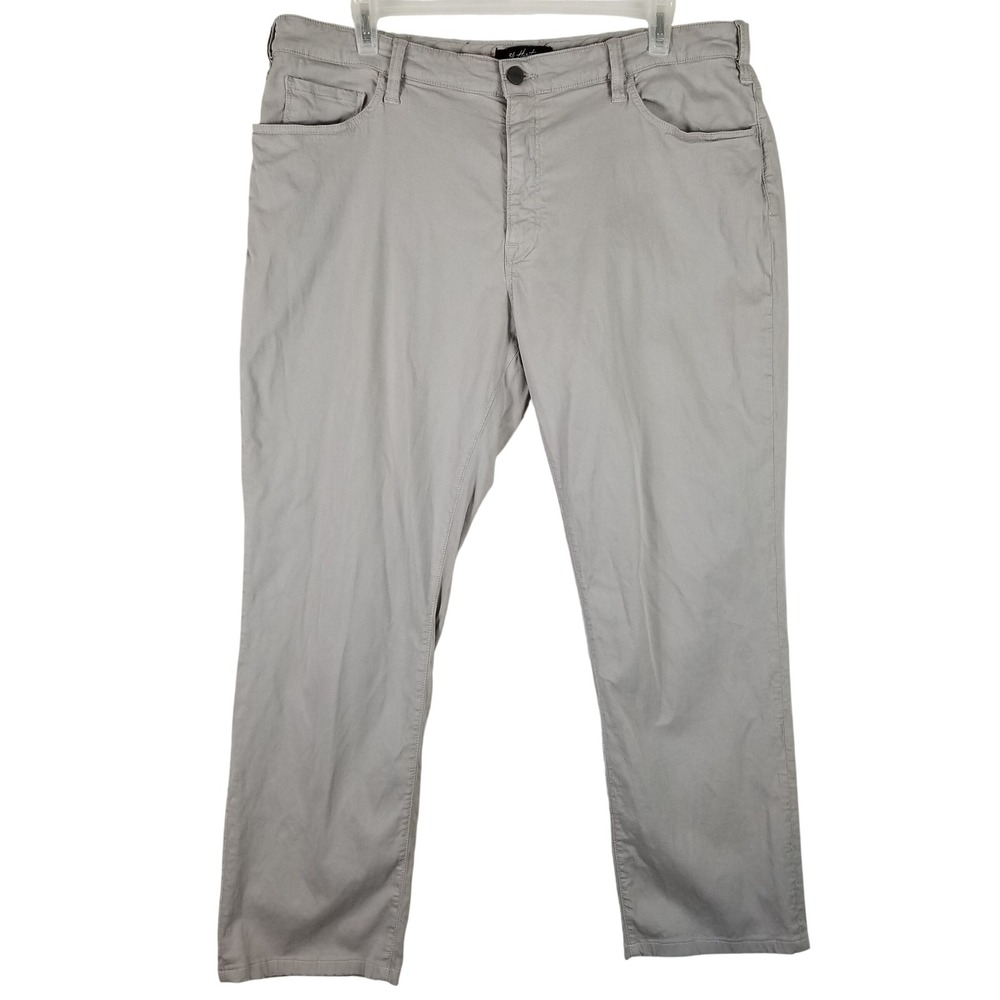 34 Heritage Courage Straight Leg Pants Mens 42x34 Light Grey Cotton Tencel Blend